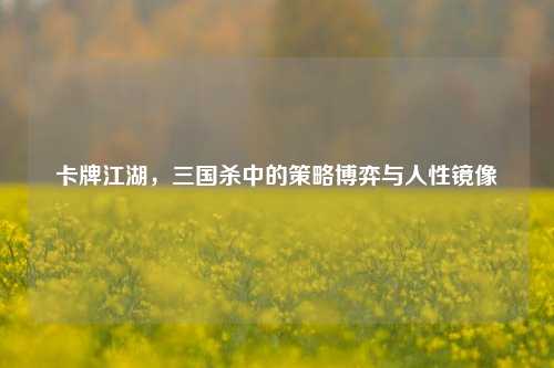 卡牌江湖，三国杀中的策略博弈与人性镜像