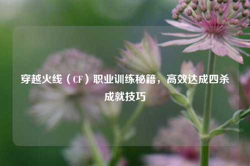 穿越火线（CF）职业训练秘籍，高效达成四杀成就技巧