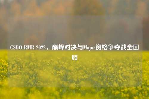 CSGO RMR 2022，巅峰对决与Major资格争夺战全回顾