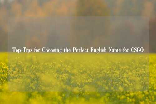 Top Tips for Choosing the Perfect English Name for CSGO