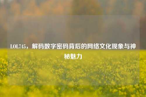 LOL745，解码数字密码背后的网络文化现象与神秘魅力