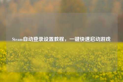 Steam自动登录设置教程，一键快速启动游戏