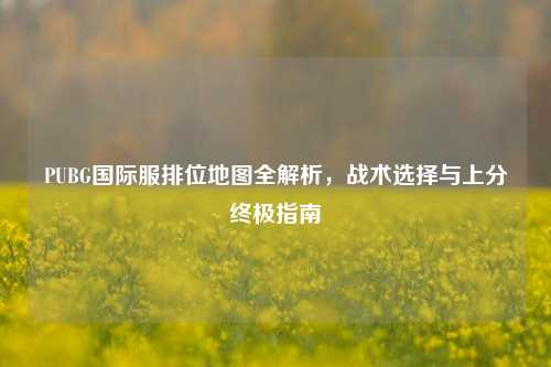 PUBG国际服排位地图全解析，战术选择与上分终极指南