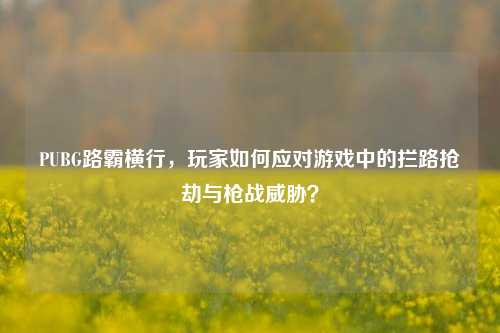 PUBG路霸横行，玩家如何应对游戏中的拦路抢劫与枪战威胁？