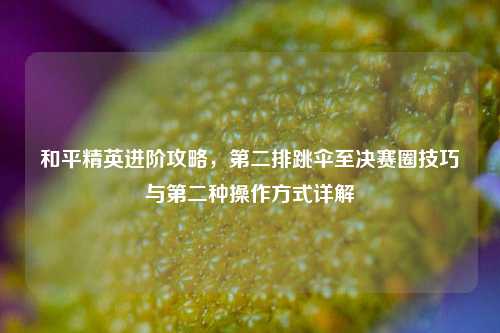 和平精英进阶攻略，第二排跳伞至决赛圈技巧与第二种操作方式详解
