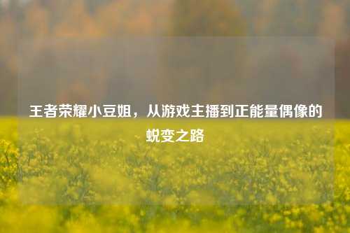 王者荣耀小豆姐，从游戏主播到正能量偶像的蜕变之路