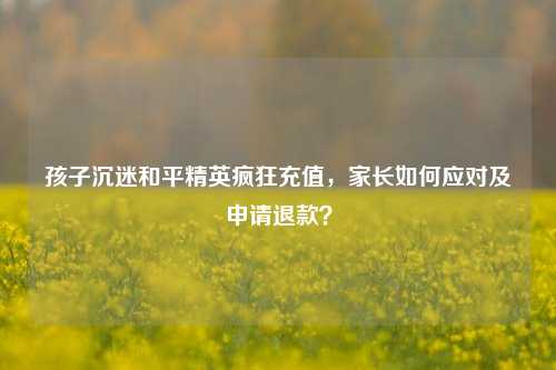 孩子沉迷和平精英疯狂充值，家长如何应对及申请退款？