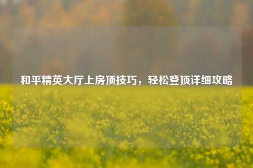 和平精英大厅上房顶技巧，轻松登顶详细攻略