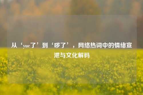 从‘yue了’到‘哕了’，网络热词中的情绪宣泄与文化解码