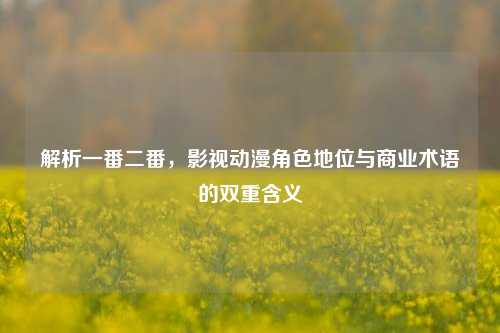 解析一番二番，影视动漫角色地位与商业术语的双重含义