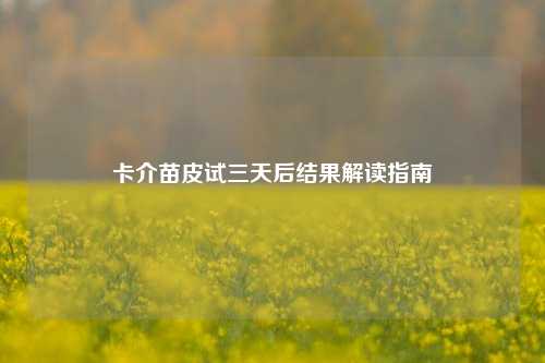 卡介苗皮试三天后结果解读指南